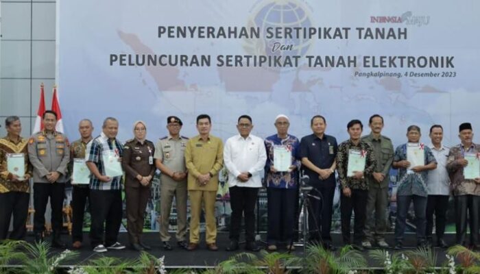 15.080 Sertipikat Tanah Diserahkan Pemprov Babel Pada Masyarakat