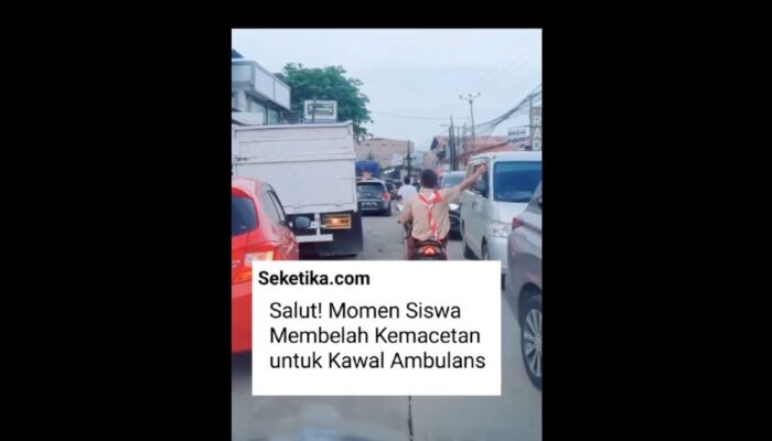 Video: Salut! Momen Siswa Membelah Kemacetan untuk Kawal Ambulans