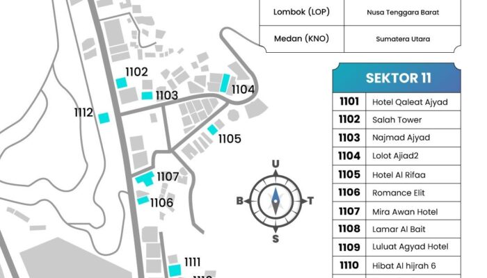 Jemaah Haji Indonesia 2024: Peta Penempatan Akomodasi Hotel dan Wilayah di Makkah dan Madinah