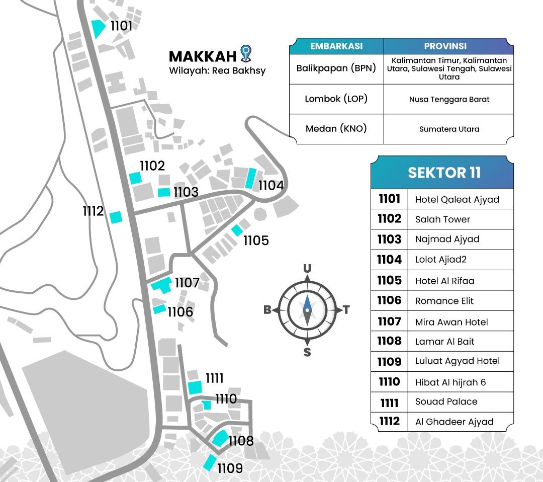 Jemaah Haji Indonesia 2024: Peta Penempatan Akomodasi Hotel dan Wilayah ...