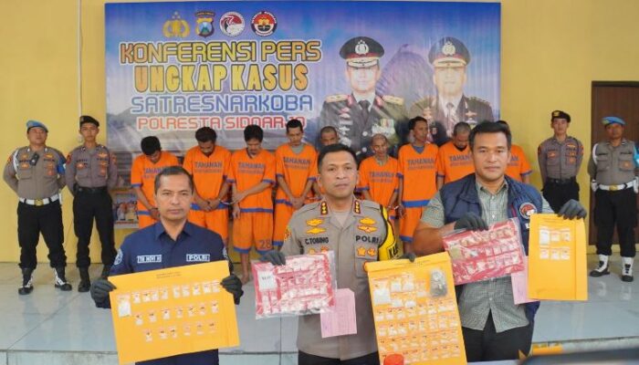 Penangkapan 9 Tersangka Narkotika di Sidoarjo: Sabu dan Ganja Disita