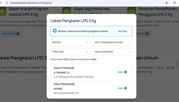 Cara Mudah Mengecek Lokasi Pangkalan Resmi Elpiji 3 Kg Secara Online