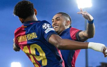 Raphinha dan Lamine Yamal Bintang di Laga Barcelona vs Benfica, Barca ke Perempat Final Liga Champions 2024/2025